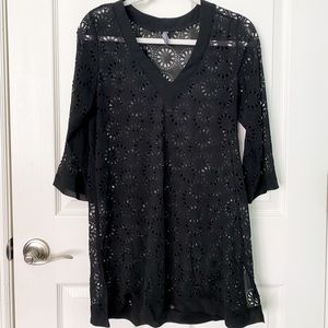 Kenneth Cole Reaction Black Tunic Swim Cover Up XS